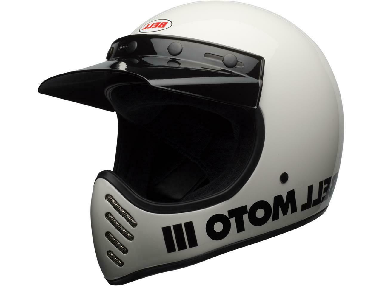 casque motocross vintage moto 3 classic white