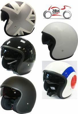 casque retro moto mat scooter ouvert visiere