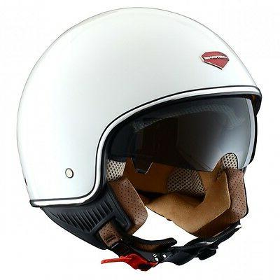 casque scooter moto mini jet retro blanc