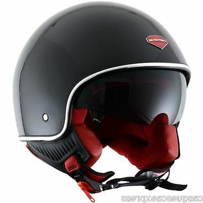 casque scooter moto mini jet retro noir