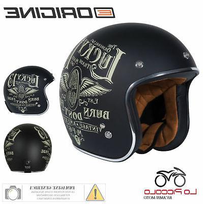 casque vintage jet moto custom flying wheel