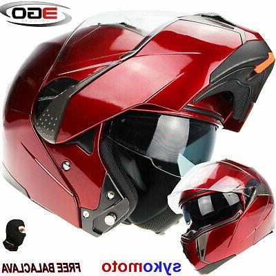 modulaire flip casque e335 moto burgandy casque