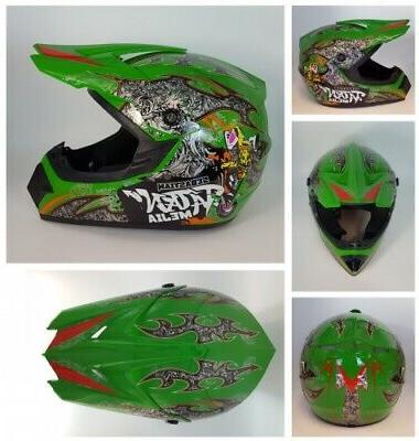 enfants casque cross mejia vert casque de