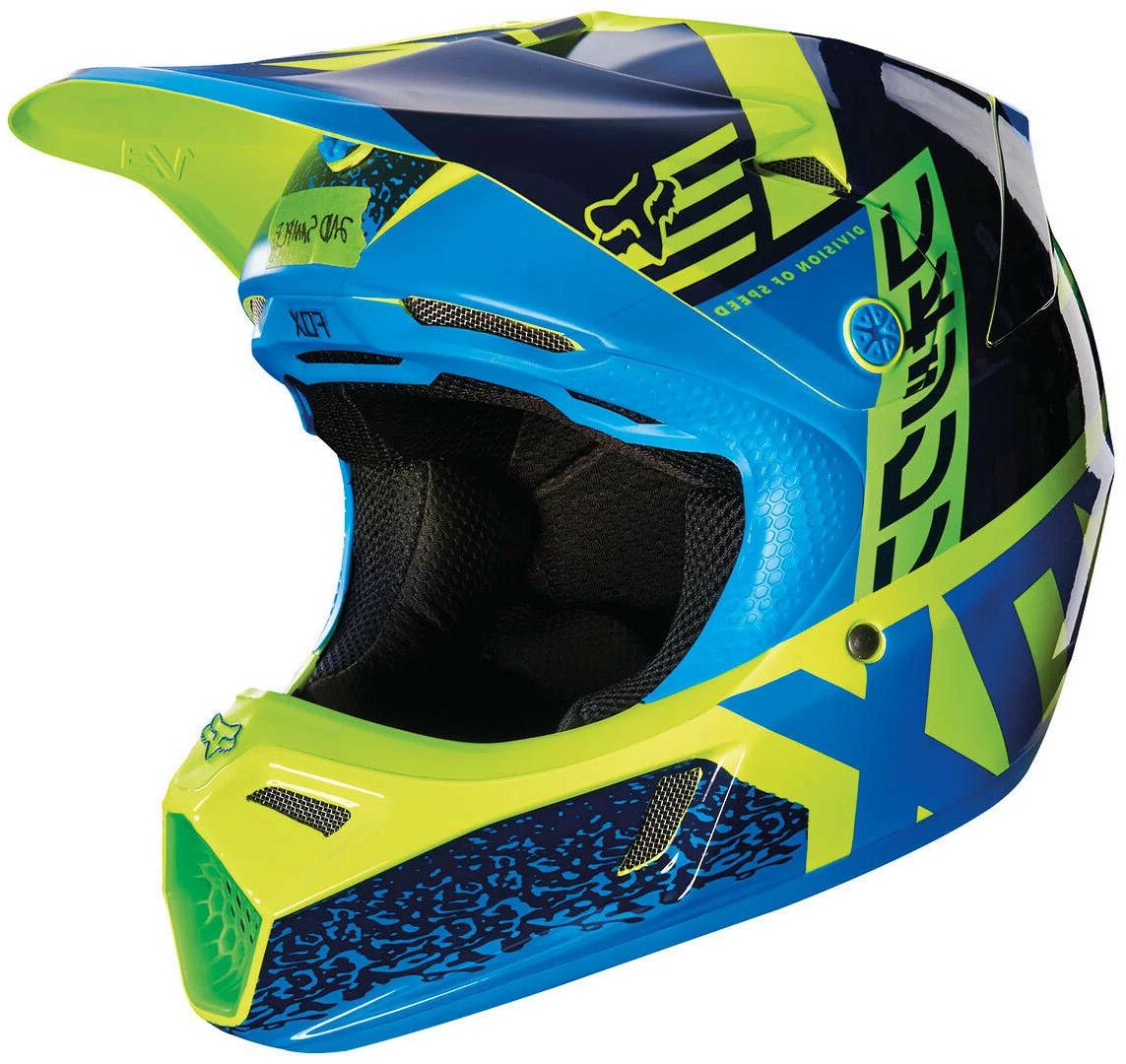 jeunes v3 division motocross mx casque bleu