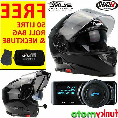 moto casque bluetooth v271 blinc integre flip