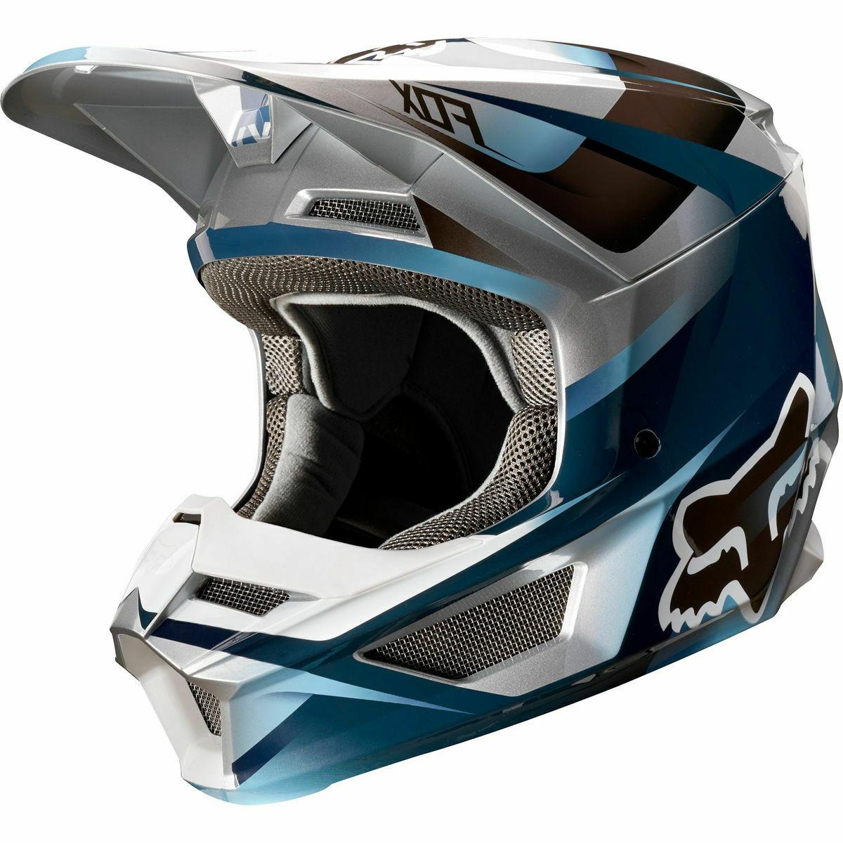 neuf casque enduro motocross v1 motif bleu