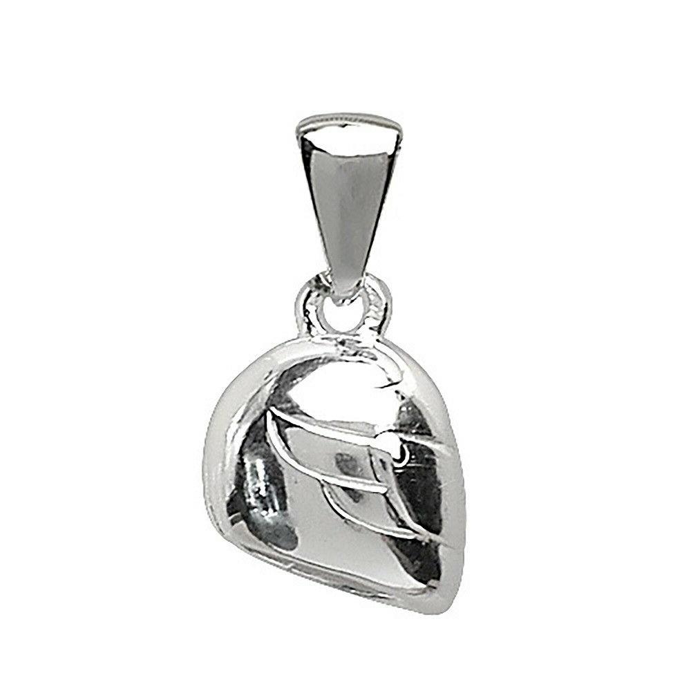 pendentif casque moto chaine 50cm argent neuf
