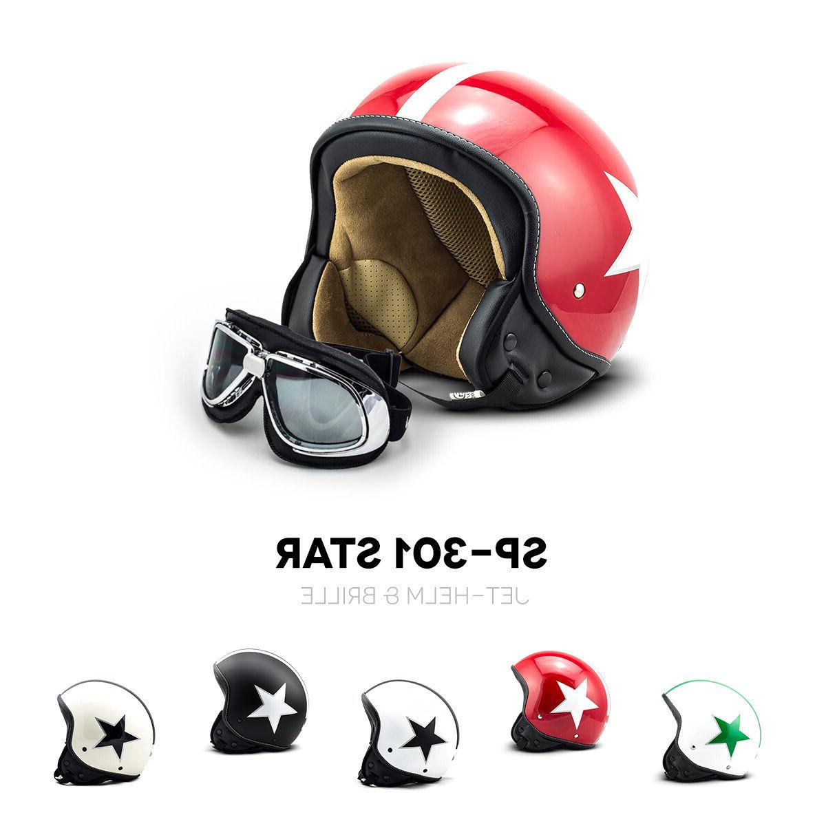 sp 301 star casque moto jet demi