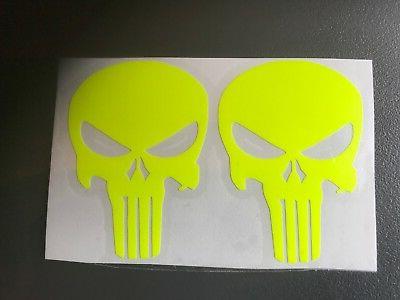 sticker autocollant punisher fluorescent fluo skull tete