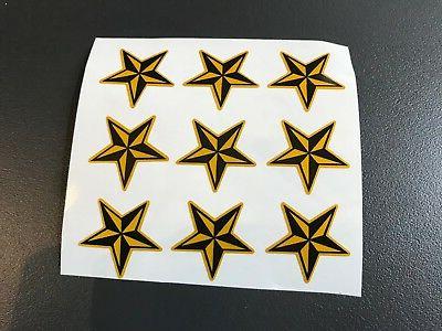 sticker retro reflechissant etoiles noir et jaune
