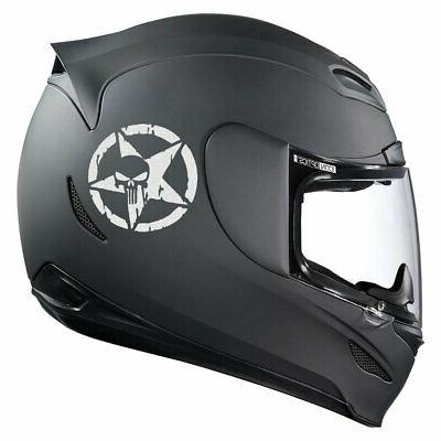 sticker retro reflechissant punisher etoile casque skate