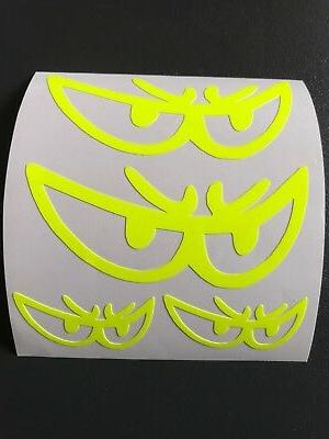stickers autocollant jaune fluorescent fluo yeux casque
