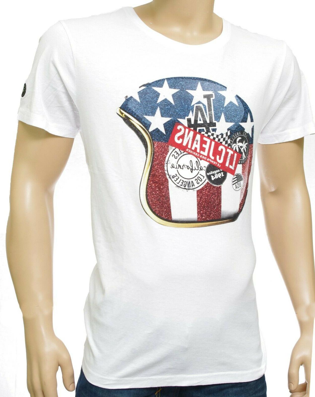 tee shirt casque moto blanc homme tsh