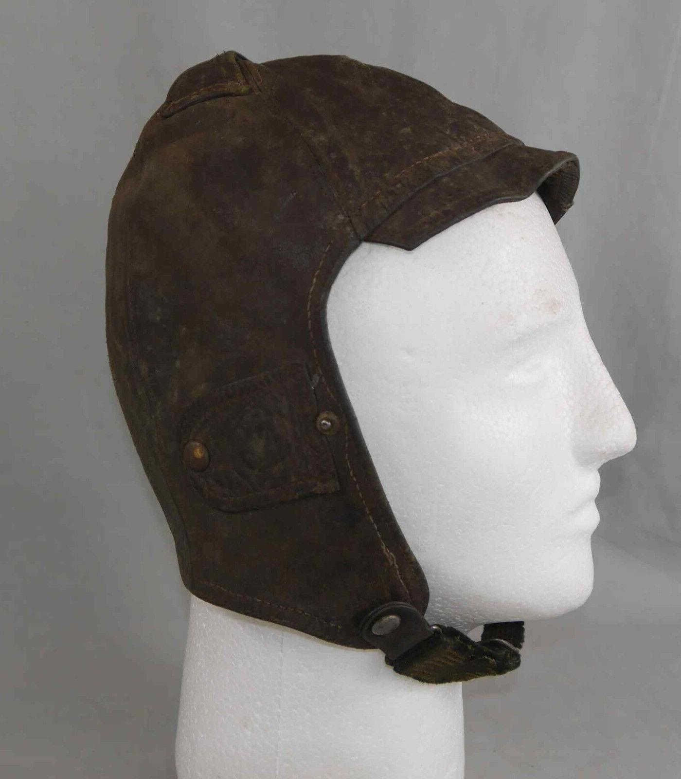 tres ancien bonnet casque pilote moto avion