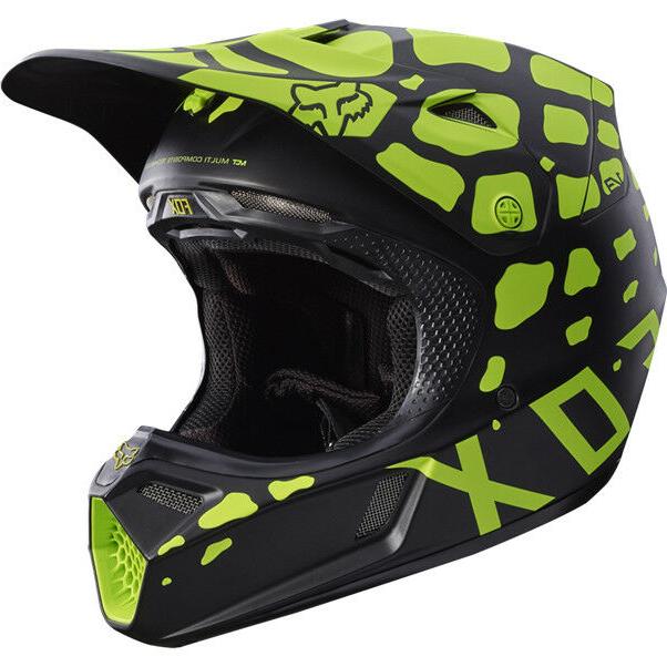 v3 grav motocross mx casque noir jaune