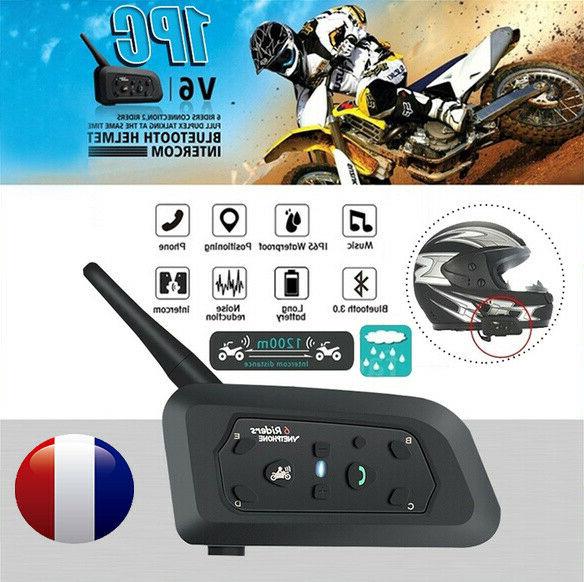 v6 1200m moto interphones bluetooth motorcycle casque