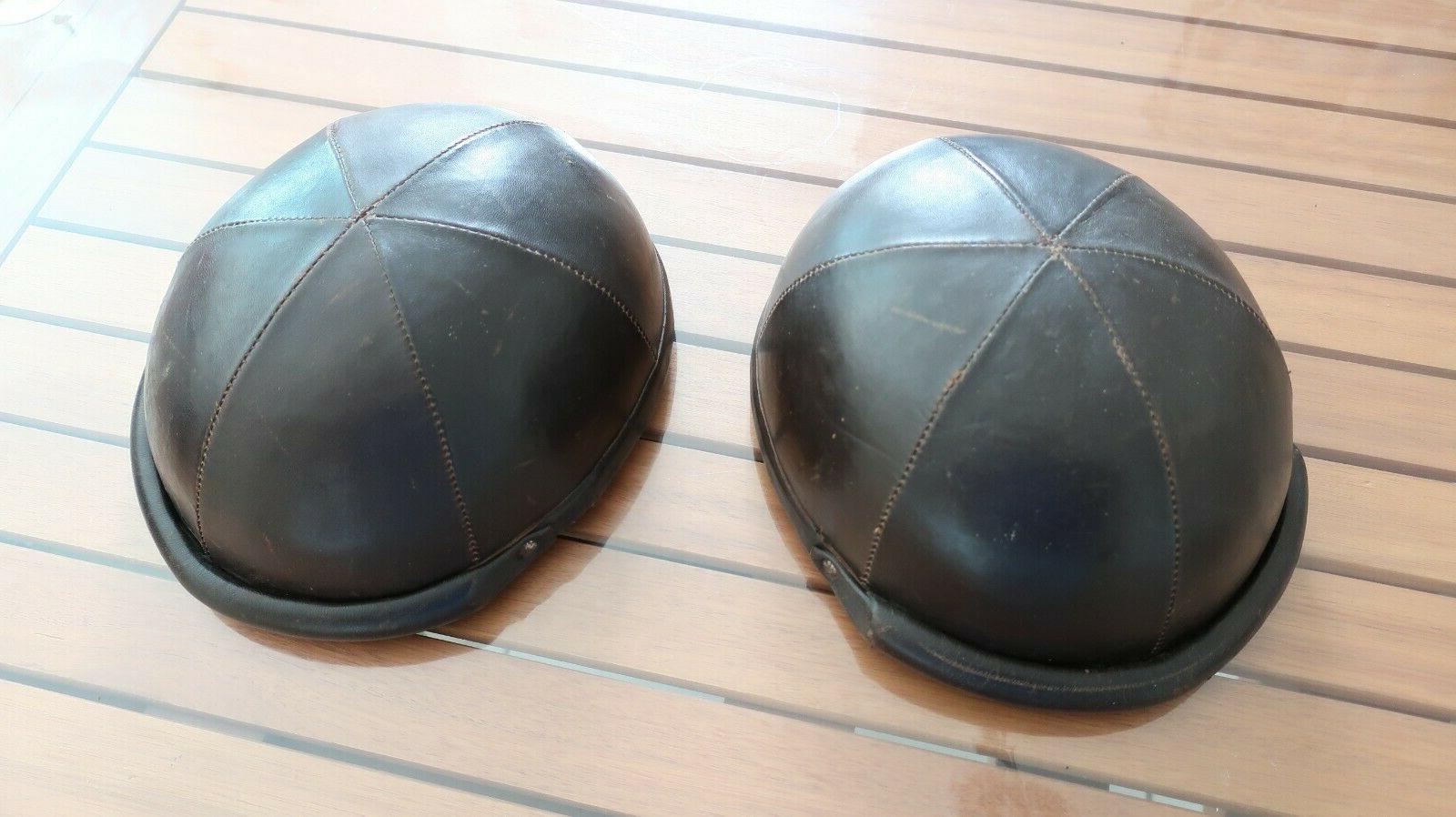 vintage casques cuir moto x2