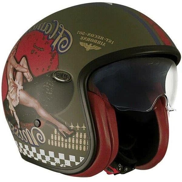 vintage pin up classique ouvert casque moto