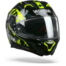 Nolan N87 Venator 90 Noir Brillant Jaune Anthracite, Casque,