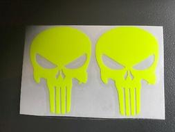 STICKER AUTOCOLLANT PUNISHER FLUORESCENT FLUO SKULL TETE DE 