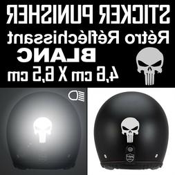 STICKER AUTOCOLLANT RETRO REFLECHISSANT TETE DE MORT CASQUE 