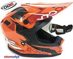 Cross Quad Atv Moto Enfants Casque Orange